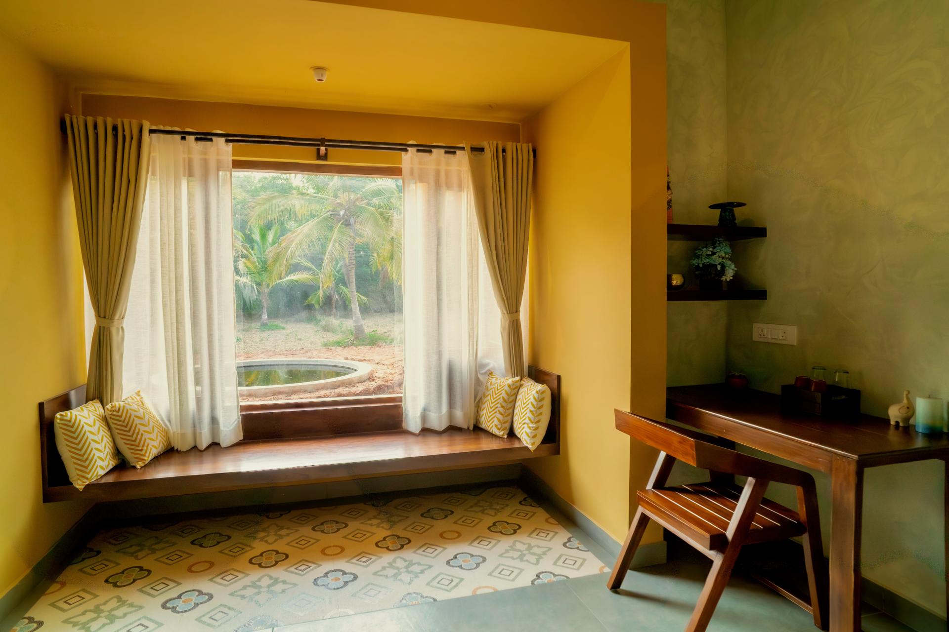 Sadhana cottage facing the lotus pond
