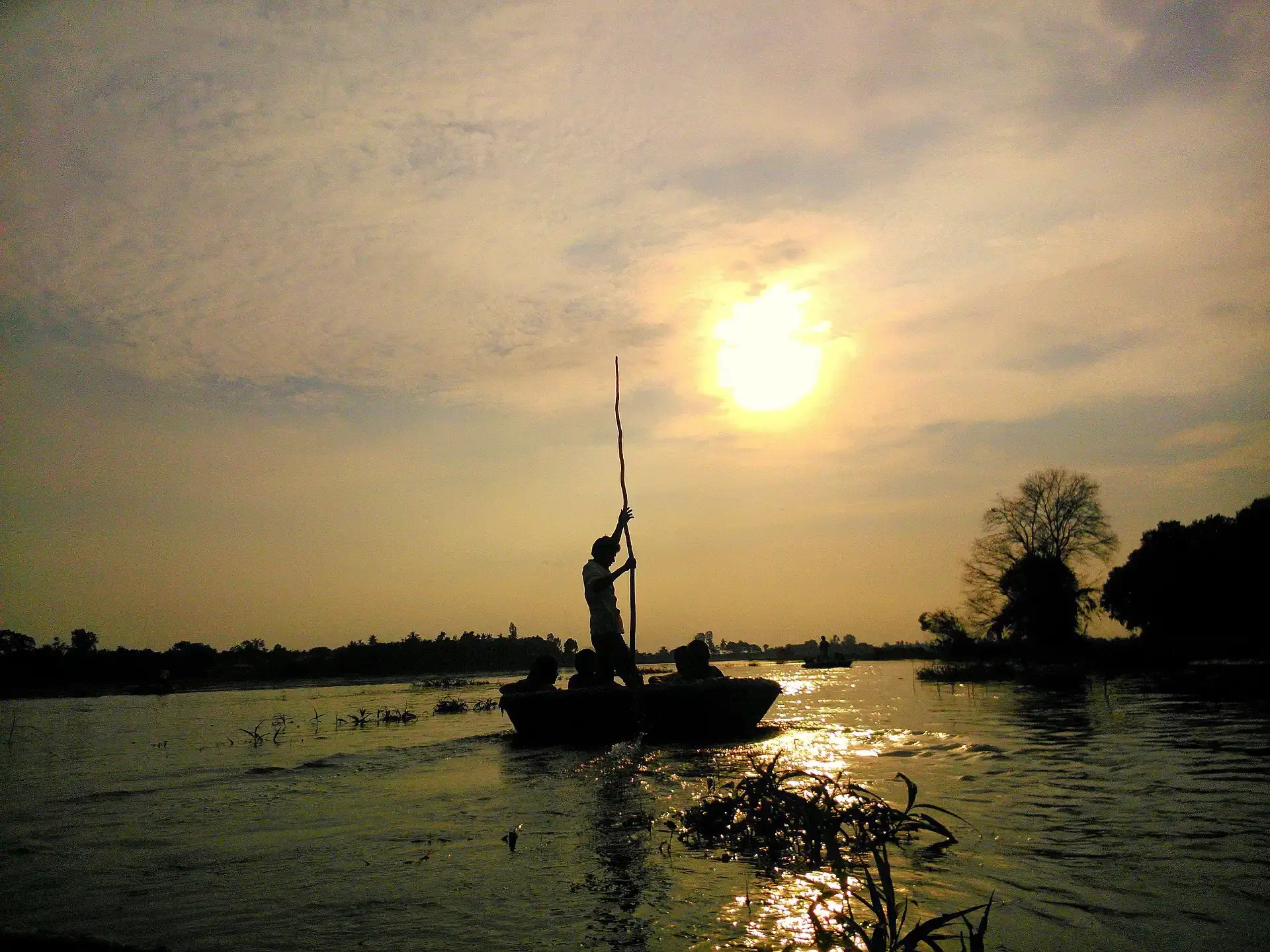 The Cauvery river at sunset
